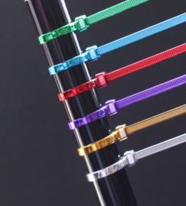Colorful Metallic Cable Ties - 6 colors, 40 lb, 10/pack