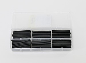 Heat Shrink Tubing Kit - 2:1 Flexible Polyolefin, 2-1/2 Inch (Black)