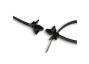 100 Pack 7" Black Push Mount Wing Cable Ties (50 lb.)