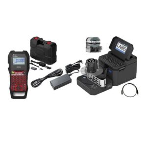 Professional two-way radio equipment and accessories displayed on white background.