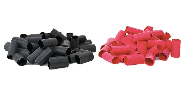Black and red cut tubing