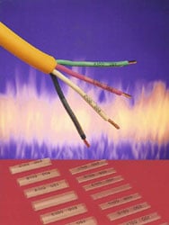 A hand holds tweezers above an audio waveform display with a red grid background.
