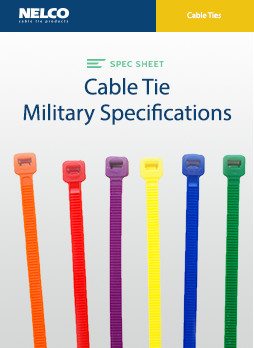Six colored cable ties arranged in a row: orange, red, purple, yellow, blue, and green.
