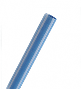 Blue plastic tube or pipe on white background.