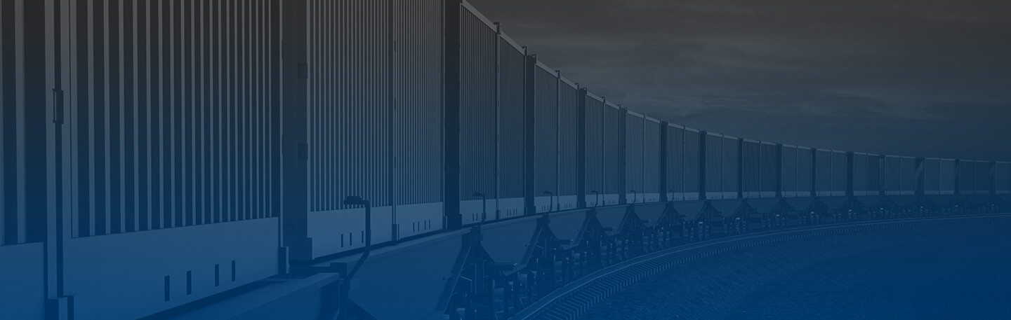 Stylized image of train cars