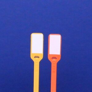 Two USB charging cables with yellow and red connectors on a blue background.