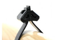 Black tripod mount with smartphone holder and adjustable legs.