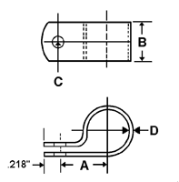Two technical drawings showing top and side views of a cylindrical object with labeled dimensions.