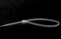 Two white dotted lines converge at a central point against a black background.
