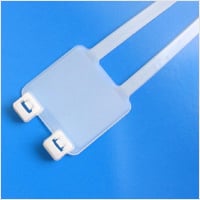 White USB cable with two connectors on a blue background.