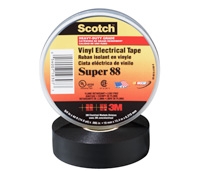 Black Scotch Super 88 electrical tape roll with product label visible.